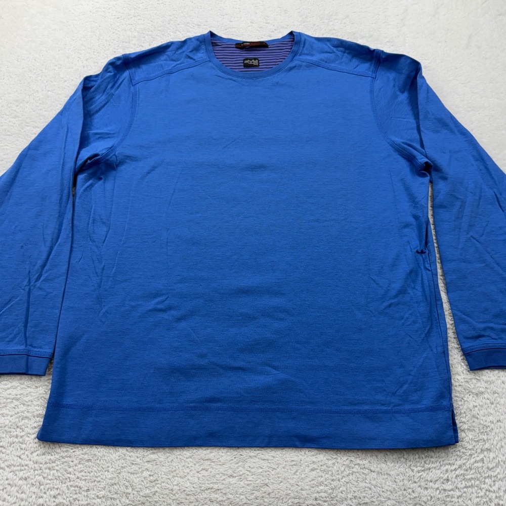 Tiger‎ Woods Collection Mens Blue Long Sleeve Shirt XL Golf Casual Pullover